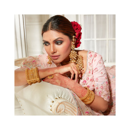 Heavenly Pink Handcrafted Bridal Lehenga Set