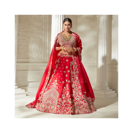 Scarlet Red Bridal Lehenga Set