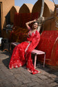 Apple Red Saree In Organza Having Royal Heritage Work