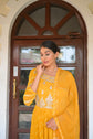 Bright Yellow Gota Patti Kalidar Leheriya Gown With Dupatta