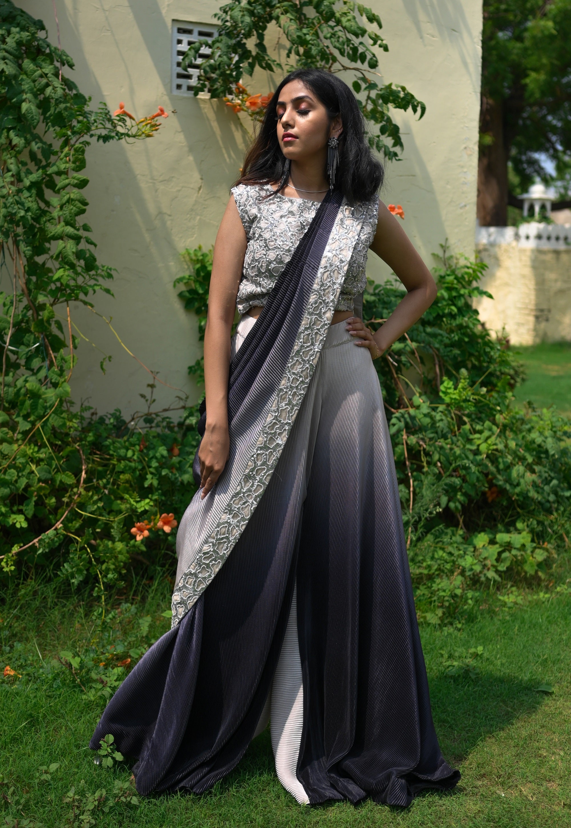 Buy Palazzo Pant Saree for Women Online from India's Luxury Designers 2024