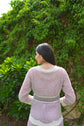 Plum Lavender Crop Top Palazzo With Embroidered Jacket