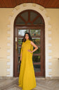 Mellow Yellow Tube And Sequin Embellished Georgette Silk Gown