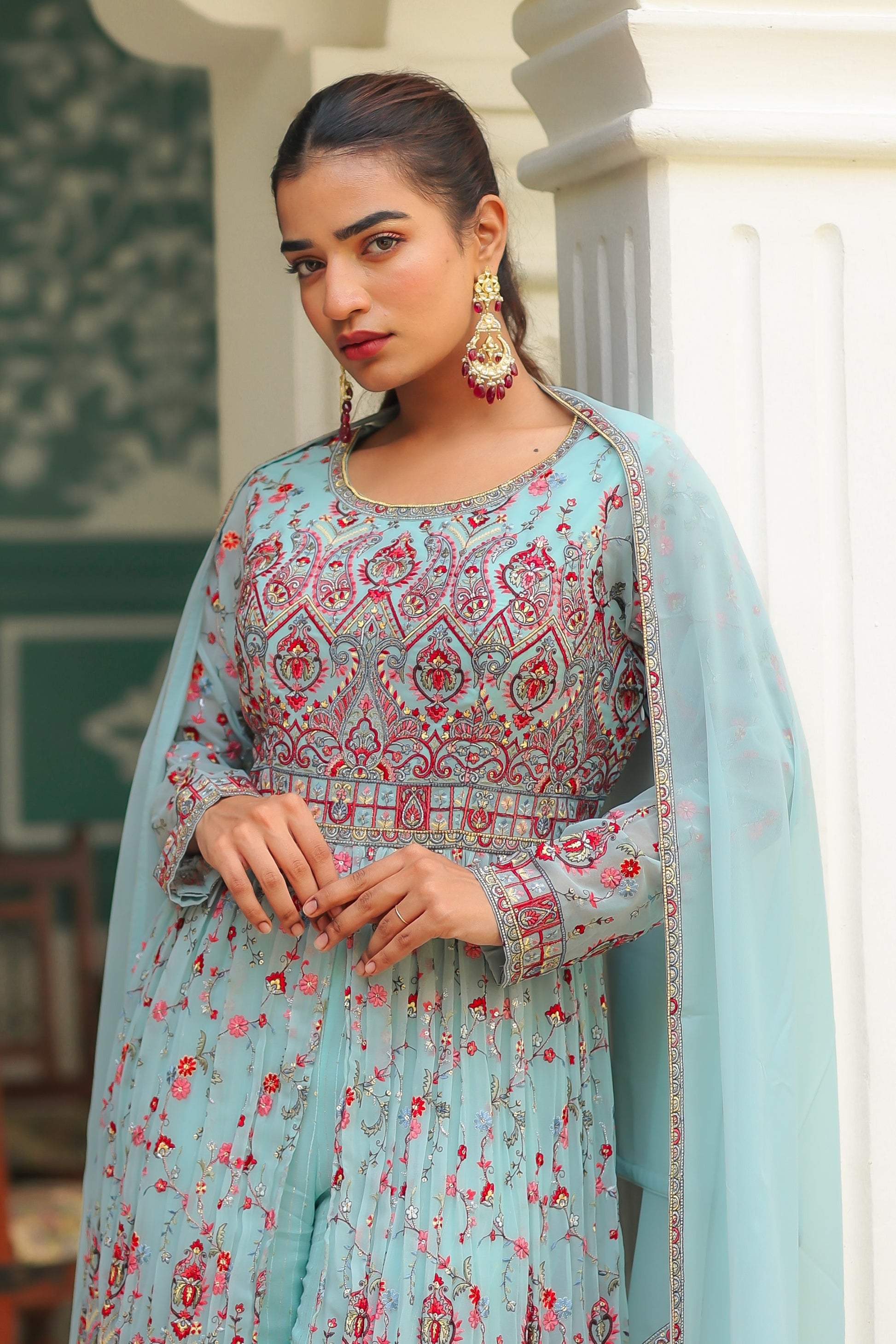 set peplum  peplum top with sharara set  sharara and peplum top  peplum top and trouser set  peplum 2 piece set  peplum top and pants set  peplum top and sharara set  peplum top and dupatta set  peplum top set  Peplum Set  Palazzo Set