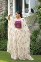 Cream And Maroon Georgette Sharara Set With Shurg