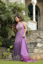 Ombre Purple Georgette Anarkali Set With Embellishments