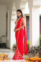 Red Georgette Patola Print Sharara With A Drape And Blouse