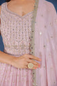 Ombre Lavender Georgette Embellished Anarkali Set