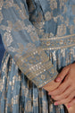 Slate Grey Banarasi Crape Silk Zari Embellished Gown Set