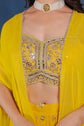 Yellow Georgette Palazzo Set With Shrug