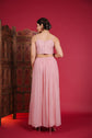 Rose Pink Abla Work Crop Top With Palazzo And Jacket