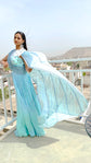 Mint Blue Tube Embellished Modal Silk Gown