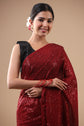 Self Sequinned Cocktail Saree