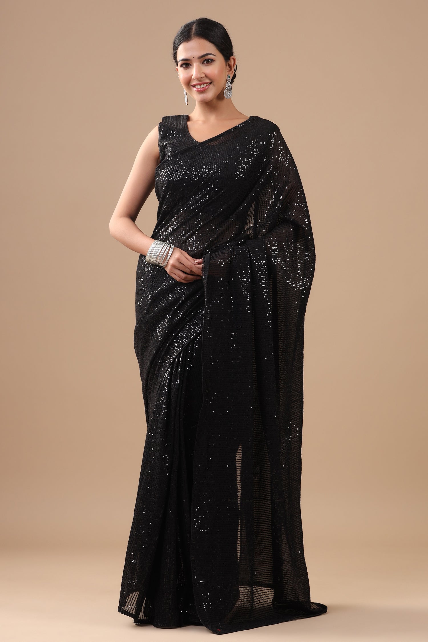Sequinned Cocktail Saree