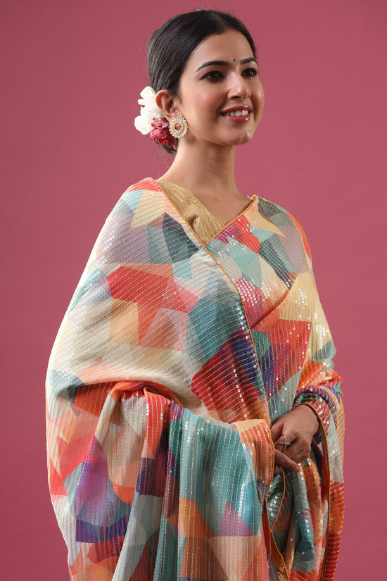 Sequinned Saree