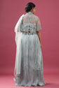 Skirt Set with Cape Blouse