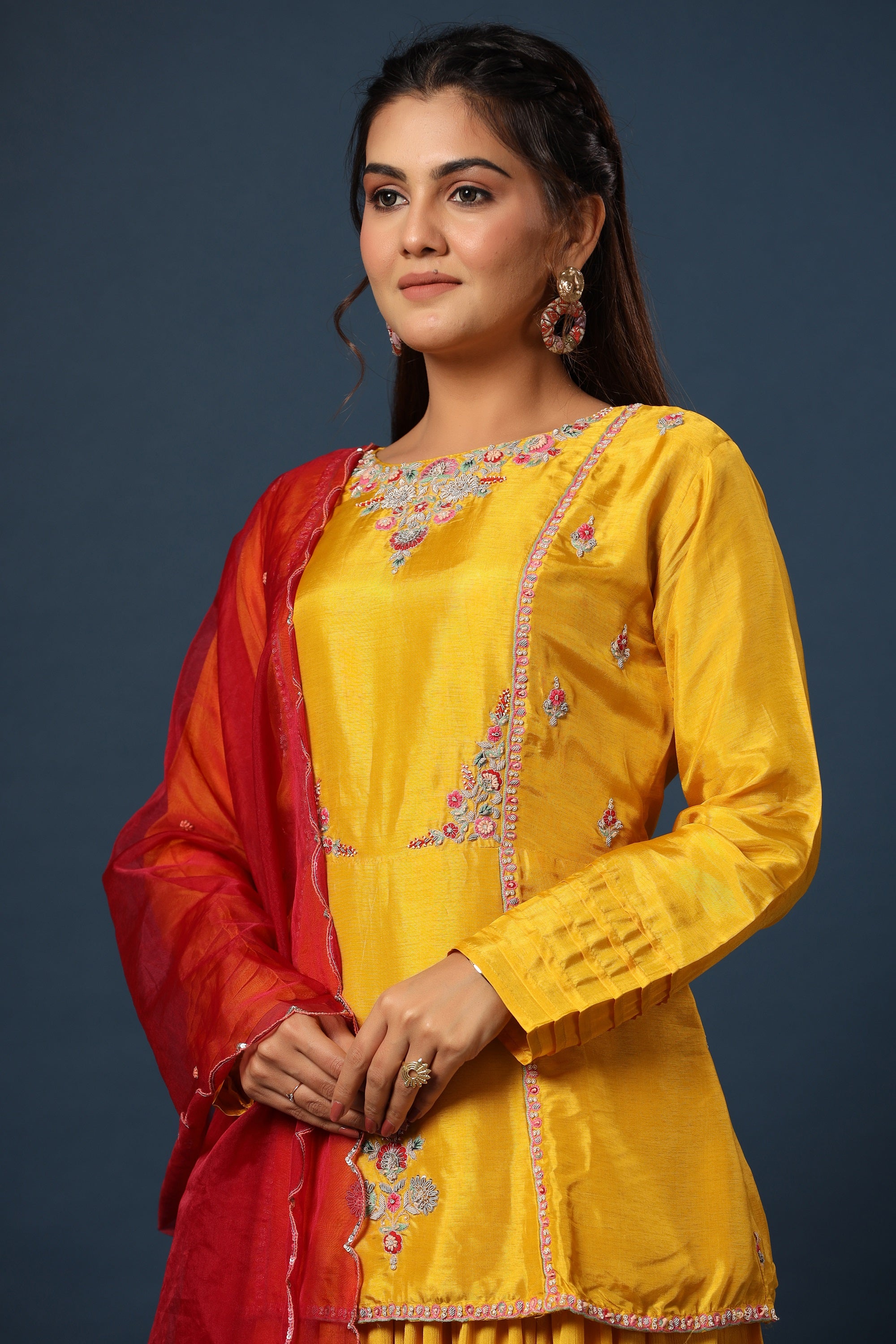 Yellow Color Short Kurti (D1344) | Palkhi