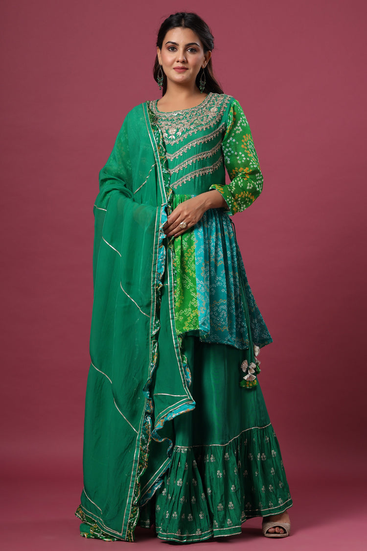 Bhandej Peplum with Sharara