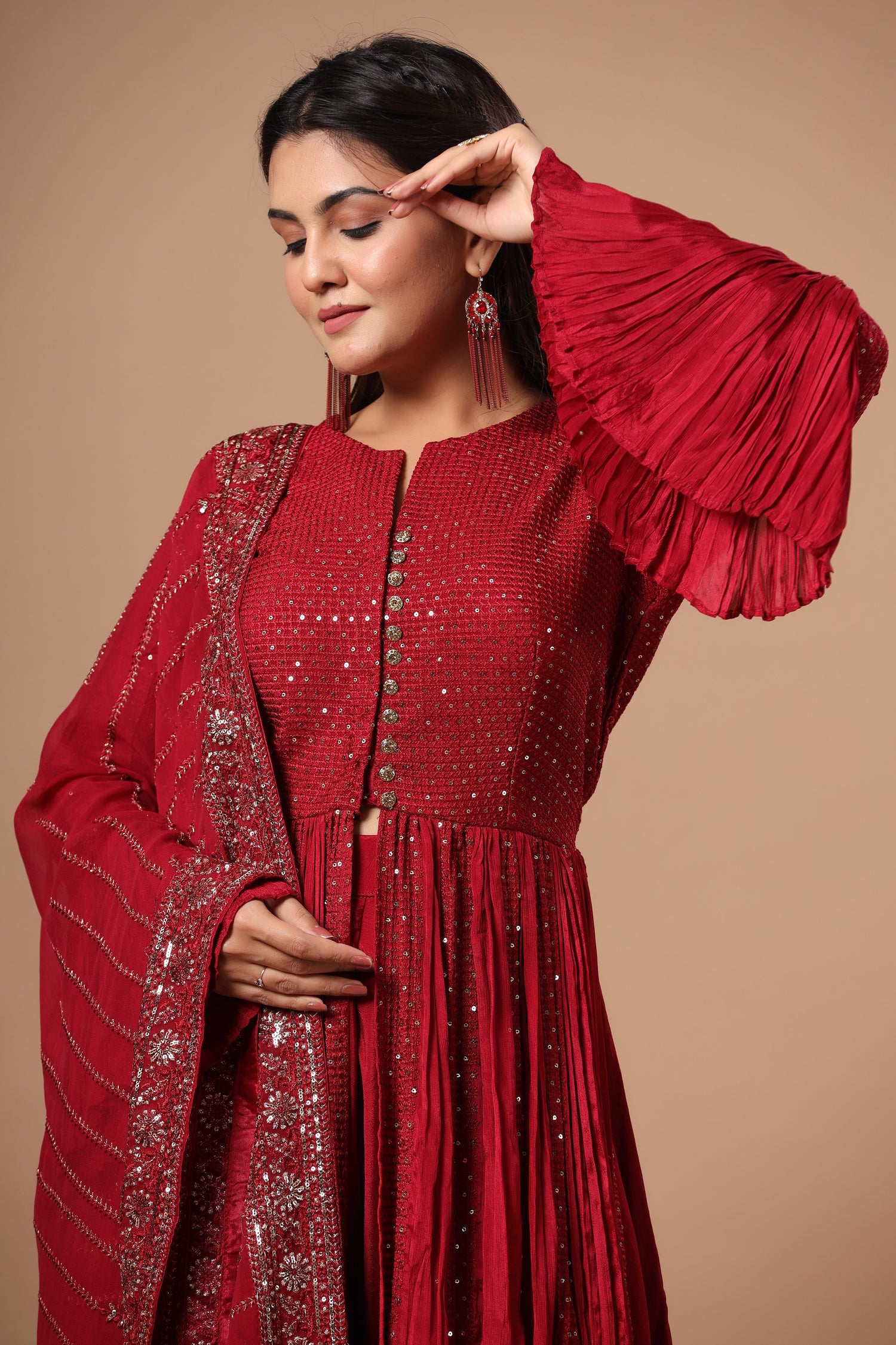 Front Open Kurti with Palazzo